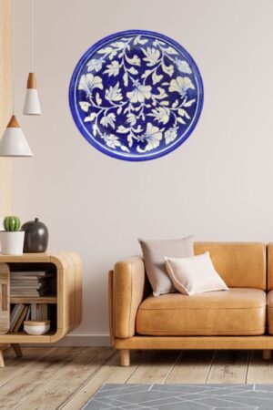 Handmade Indian Blue Pottery Wall Plates – 8" Ceramic Decor & Collector’s Item
