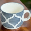 Hand-Painted Gray and White Moroccan Ceramic Tea Pot Set – Traditional Blue Pottery Design - Image 2