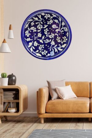 Decorative Blue Pottery Wall Plates – Artisan-Crafted 8" Ceramic Collector’s Piece