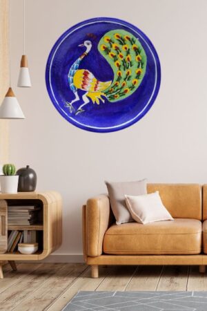 Exquisite Handmade 8" Blue Pottery Wall Plates – Traditional Indian Art Ceramic Sculpture (Collector’s Treasure)