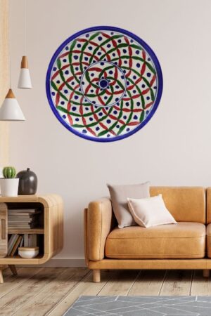 Handcrafted Indian Blue Pottery Wall Plates – 8" Ceramic Art & Home Decor