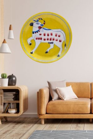 Handcrafted 8" Blue Pottery Wall Plates – Traditional Indian Ceramic Art for Home & Collectors