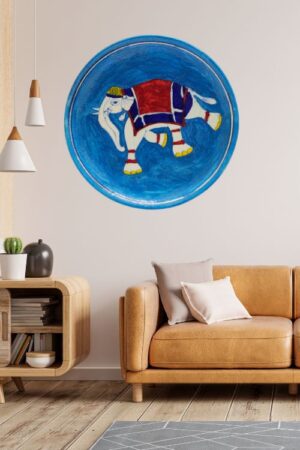 Exquisite 8" Handcrafted Blue Pottery Wall Plates – Traditional Indian Ceramic Art Sculpture (Collector's Edition)