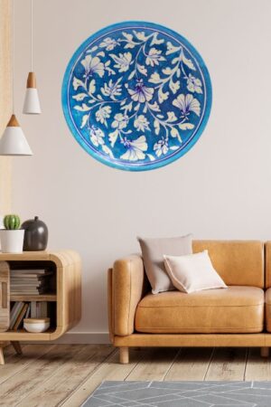 Handcrafted 8" Blue Pottery Wall Plates – Intricate Indian Ceramic Art Sculpture (Collector’s Edition)