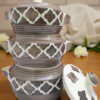 Blue Pottery Gray Hand-Painted Ceramic Serving Bowls with Lids – Set of 3 (1200 ml each) - Image 3