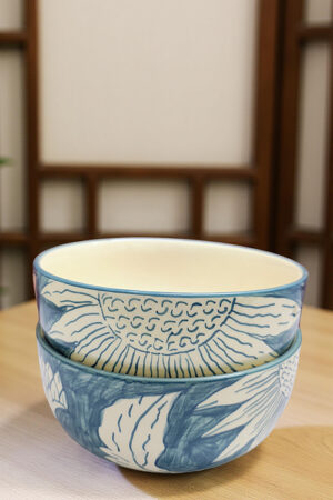 Blue Pottery Teal Ceramic Vegetable Serving Bowls