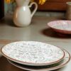 Muted Pastel Phool Bagh Dinner Plate – Handcrafted Ceramic Floral Design