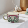 Royal Peacock Arch Motif Ceramic Cups – Set of 6 - Image 3