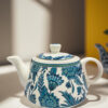 Blue Floral Paisley Ceramic Teapot With Cups - Image 2