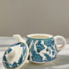 Blue Floral Paisley Ceramic Teapot With Cups
